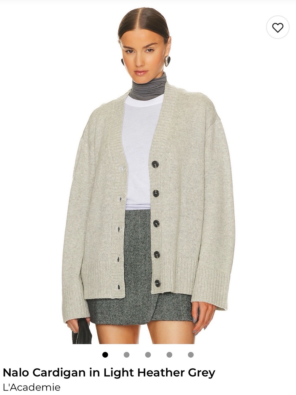 L'Academie Oversized Cardigan in Light Heather Grey